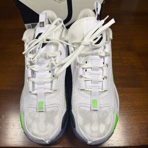 Jordan White and Neon Green Men's Sneakers BNWT
